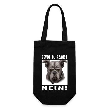 Bevor du fragst nein Hund - Geschenkbeutel für Flaschen - Schwarz - Vorne