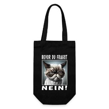 Bevor du fragst nein Katze - Geschenkbeutel für Flaschen - Schwarz - Vorne