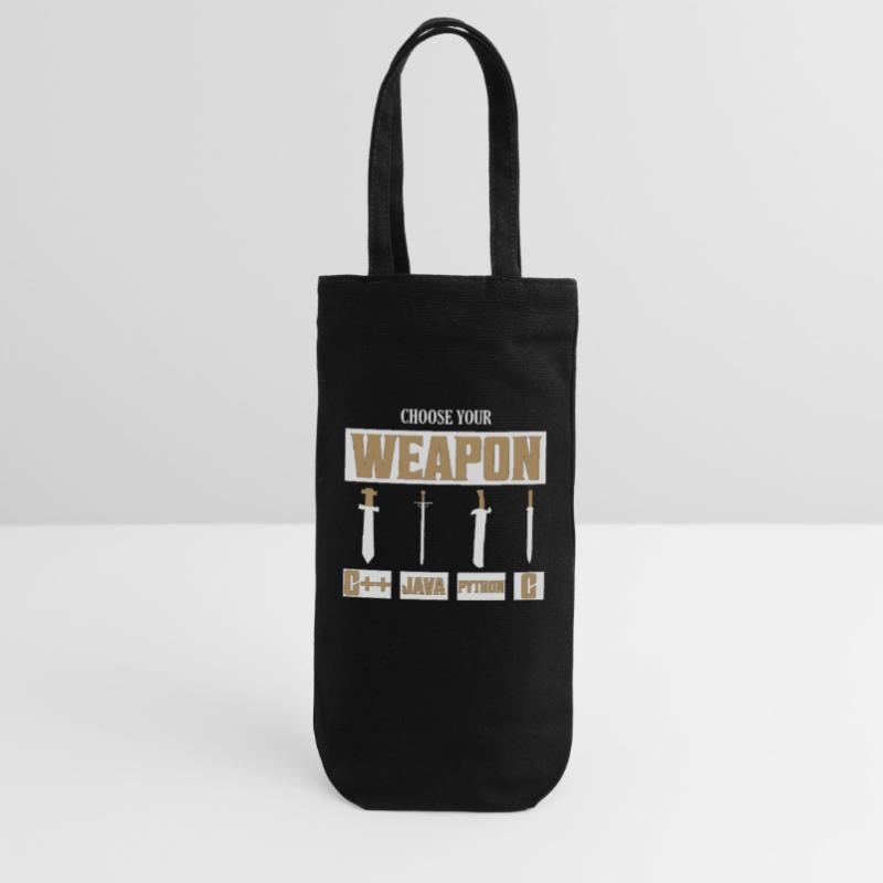 Choisissez votre arme C++, Java, Python, programmeur C Sac à bouteille