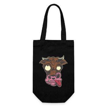 Cow crazy verrückte Kuh - Geschenkbeutel für Flaschen - Schwarz - Vorne