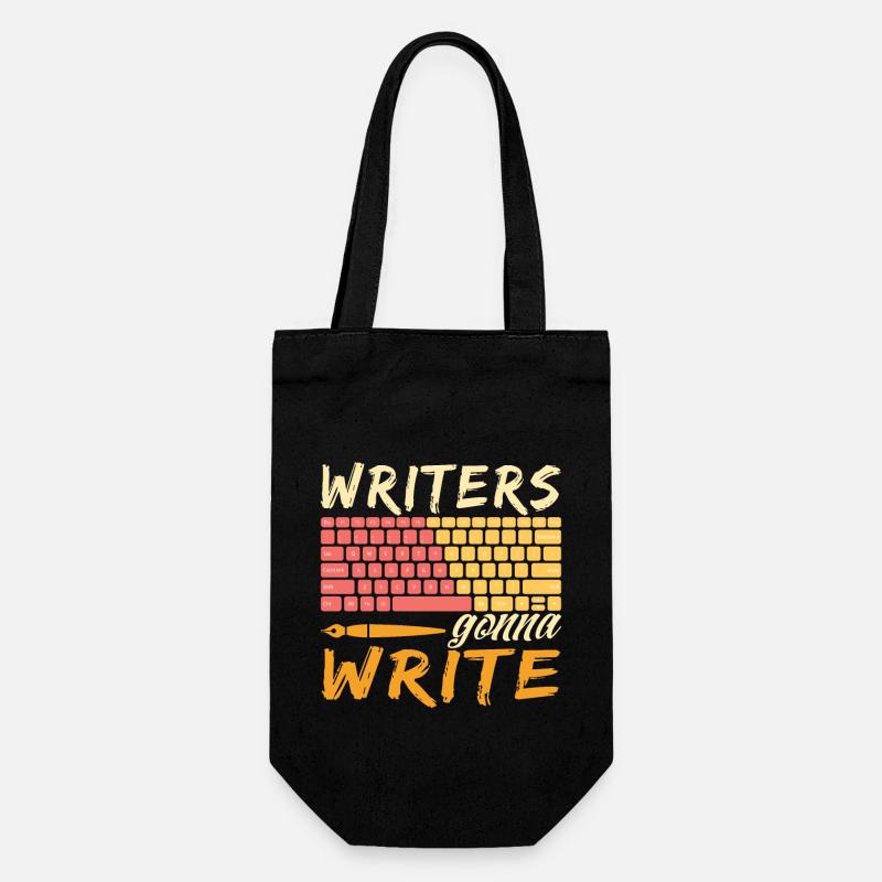 Book Author - Writers Gonna Write - Geschenkbeutel für Flaschen - Schwarz