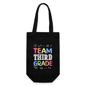 Team Third Grade Back to School Teaching Student - Geschenkbeutel für Flaschen - Schwarz - Vorne