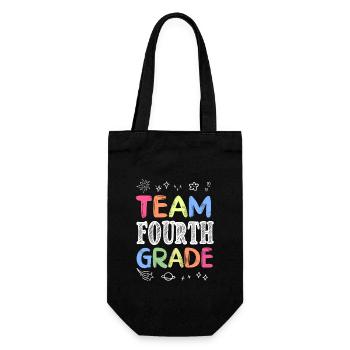 Team Fourth Grade Back to School Teaching Student - Geschenkbeutel für Flaschen - Schwarz - Vorne