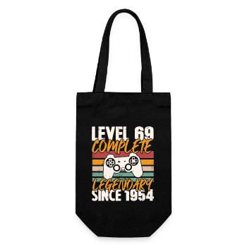 Birthday Gift, Level 69 Complete 1954 - Gift Bag for Bottles - black - Front