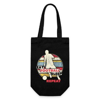 Football football player eat-sleep-repeat saying - Gift Bag for Bottles - black - Front
