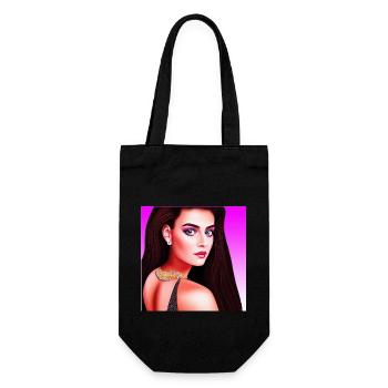 Retrowave Synthwave 80s Character Design - Geschenkbeutel für Flaschen - Schwarz - Vorne
