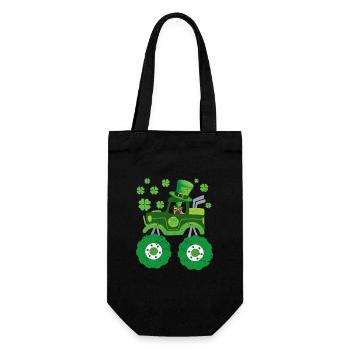 Leprechaun Monster Truck Pugs St Patrick's Day - Gift Bag for Bottles - black - Front