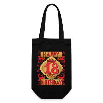 18ème anniversaire 18 ans dicton, design vintage - Sac à bouteille - noir - Devant