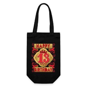13ème anniversaire 13 ans dicton, design vintage - Sac à bouteille - noir - Devant