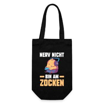 Nerv Nicht Bin Am Zocken Küken Gamer - Geschenkbeutel für Flaschen - Schwarz - Vorne