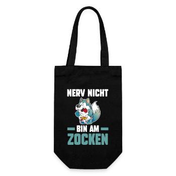 Nerv Nicht Bin Am Zocken Gamer Gaming - Geschenkbeutel für Flaschen - Schwarz - Vorne