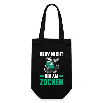 Nerv Nicht Bin Am Zocken Gamer Gaming - Geschenkbeutel für Flaschen - Schwarz - Vorne