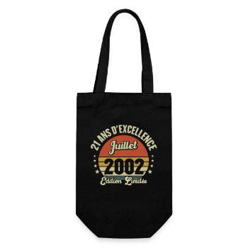 Juillet 2002 21 Ans Anniversaire Vintage Cadeau - Sac à bouteille - noir - Devant