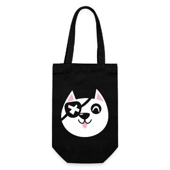 Chat pirate - Sac à bouteille - noir - Devant