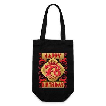 78th birthday 78 years old saying, vintage design - Gift Bag for Bottles - black - Front