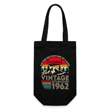 Original vintage established in 1962 anniversary - Gift Bag for Bottles - black - Front
