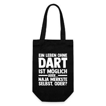Dart Dartsspieler Darts - Geschenkbeutel für Flaschen - Schwarz - Vorne