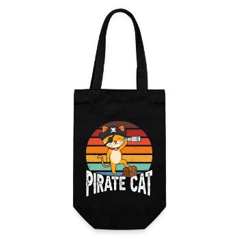 Pirate Cat - Geschenkbeutel für Flaschen - Schwarz - Vorne