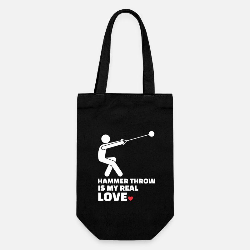 I love hammer throw - Gift Bag for Bottles - black