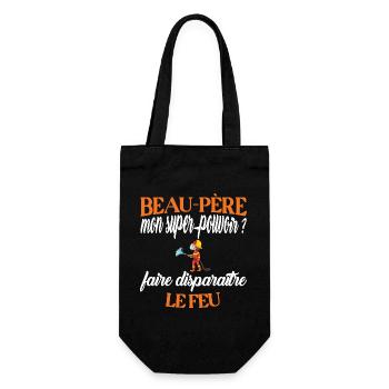Beau-père t-shirt pompier humoristique métier - Sac à bouteille - noir - Devant