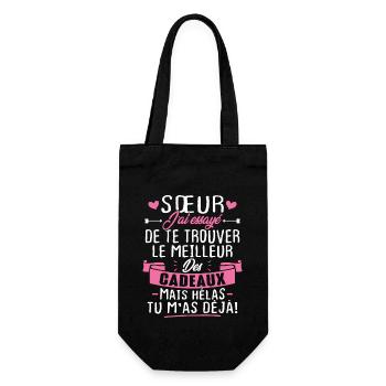 Sœur j'a Essayé De Te Trouver Le Meilleur Cadeau - Sac à bouteille - noir - Devant