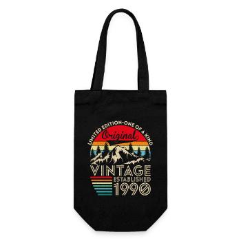 Original vintage established in 1990 anniversary - Gift Bag for Bottles - black - Front