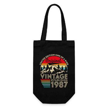 Original Vintage Établi En 1987 Anniversaire - Sac à bouteille - noir - Devant