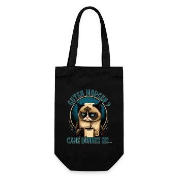 Guten Morgen Ganz dünnes Eis - Katze - Geschenkbeutel für Flaschen - Schwarz - Vorne