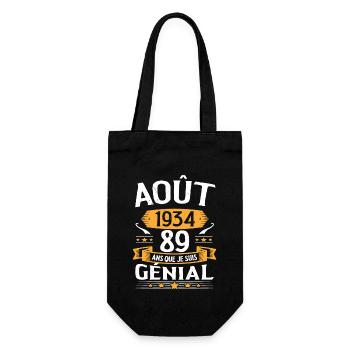 Août 1934 89 Ans Que Je Suis Génial Cadeau - Sac à bouteille - noir - Devant