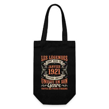 Les Légendes Sont Nées En Janvier 1921 Cadeau - Sac à bouteille - noir - Devant