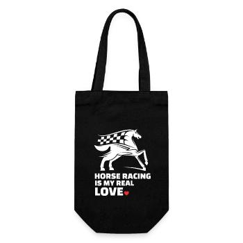 I love horse racing - Gift Bag for Bottles - black - Front