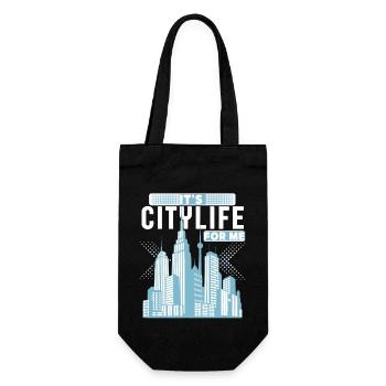 Citylife-Stadtleben Hochhäuser, New York Großstadt - Geschenkbeutel für Flaschen - Schwarz - Vorne