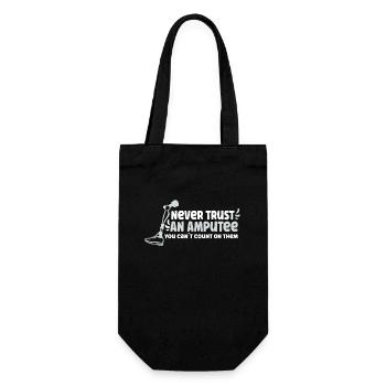 Handicapped Wheelchair Cyborg Leg Arm Amputee - Gift Bag for Bottles - black - Front