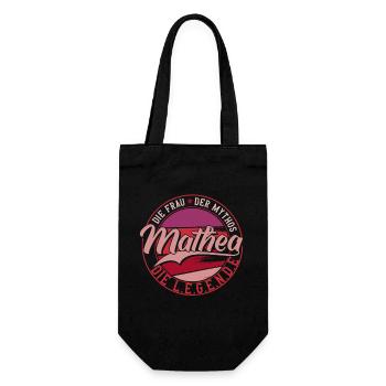 Die frau der Mythos die Legende Mathea - Geschenkbeutel für Flaschen - Schwarz - Vorne