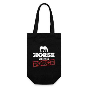 Riesenfüße Pferd Clyadesdale - Geschenkbeutel für Flaschen - Schwarz - Vorne