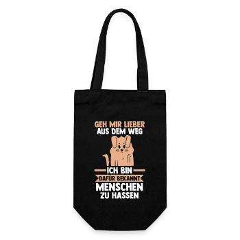 Geh Mir Lieber Aus Dem Weg Ich Hasse Menschen - Geschenkbeutel für Flaschen - Schwarz - Vorne