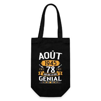 Août 1945 78 Ans Que Je Suis Génial Cadeau - Sac à bouteille - noir - Devant