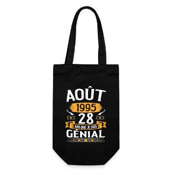 Août 1995 28 Ans Que Je Suis Génial Cadeau - Sac à bouteille - noir - Devant
