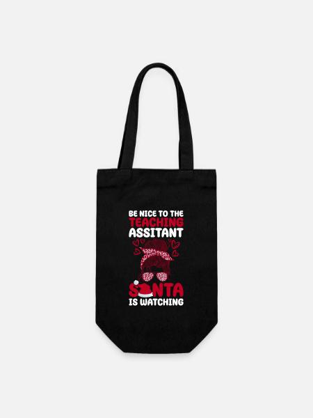 Lehrassistent Weihnachten Der Weihnachtsmann - Gift Bag for Bottles - black