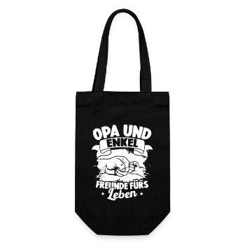 Opa Und Enkel Freunde Fürs Leben Beste Opi-enkelin - Geschenkbeutel für Flaschen - Schwarz - Vorne