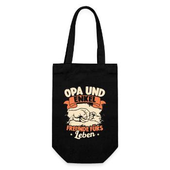 Opa Und Enkel Freunde Fürs Leben Beste Opi-enkelin - Geschenkbeutel für Flaschen - Schwarz - Vorne