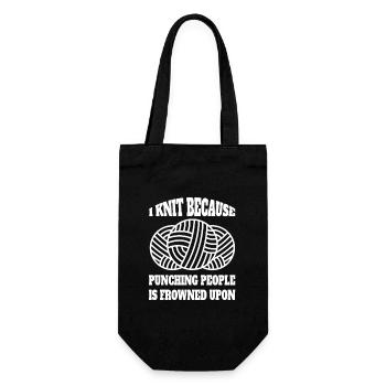 Knitting Gift Crochet Seamstress Girl Sewing - Gift Bag for Bottles - black - Front