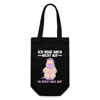 Ich Rege Mich Nicht Auf Du Regst Mich Auf Einhorn - Geschenkbeutel für Flaschen - Schwarz - Vorne
