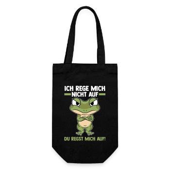 Ich Rege Mich Nicht Auf Du Regst Mich Auf Frosch - Geschenkbeutel für Flaschen - Schwarz - Vorne