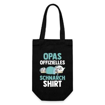 Waschbär Papas Offizielles Schnarch - Geschenkbeutel für Flaschen - Schwarz - Vorne
