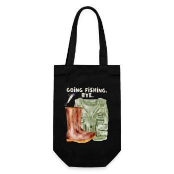 Fishing, anglers, fish, fish hooks, saying - Gift Bag for Bottles - black - Front