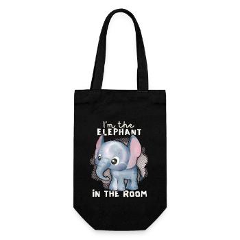 Elephant baby, funny saying Elephant-In-The-Room - Gift Bag for Bottles - black - Front