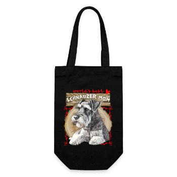 Schnauzer, Best-Schnauzer-Mom, Schnauzer-Mama - Geschenkbeutel für Flaschen - Schwarz - Vorne