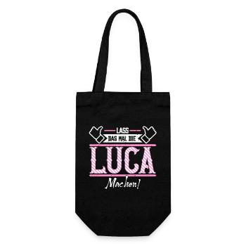 Luca Geschenkidee Geschenk Geburtstag - Geschenkbeutel für Flaschen - Schwarz - Vorne