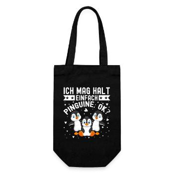 Ich Mag Halt Einfach Pinguine - Geschenkbeutel für Flaschen - Schwarz - Vorne